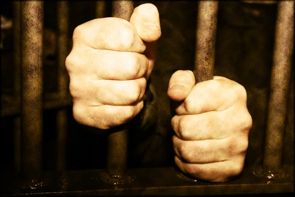 Man behind bars — Stock Photo, Image