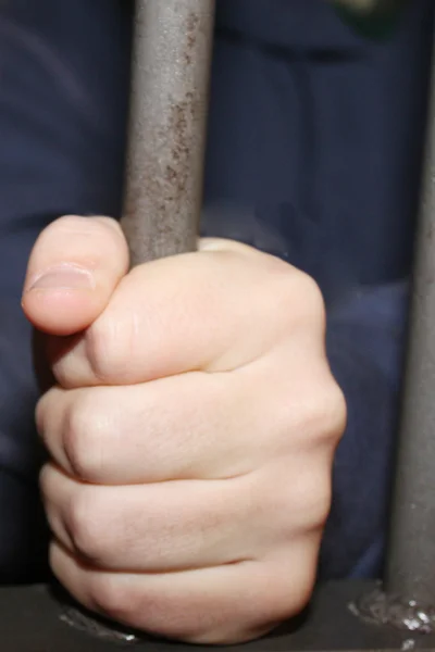 Man behind bars — Stock Photo, Image