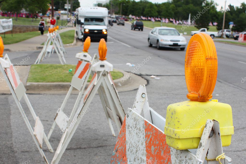 Road construction lights Stock Photo by ©imagevillage 11233940
