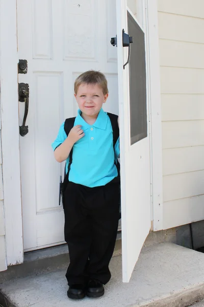 stock image Little boy ready to go to school