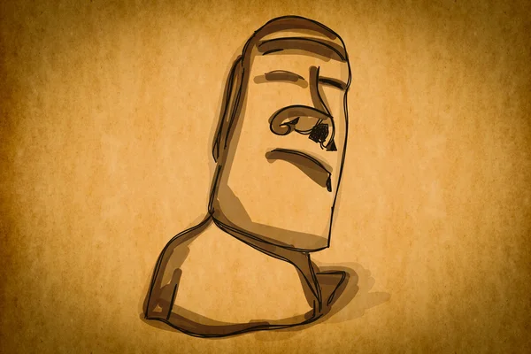 Ελεύθερο χέρι σκίτσο συλλογή: Moai για ένα πολυνησιακό νησί — Φωτογραφία Αρχείου