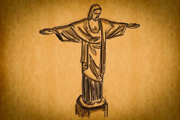 Colección de bocetos a mano libre: Cristo Redentor — Foto de Stock