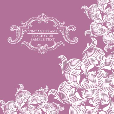 Elegance vintage invitation card place for text or message clipart