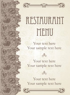 Vector. Restaurant menu design clipart