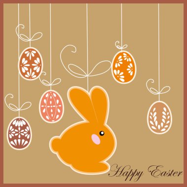 Antique postcard with Easter rabbit clipart