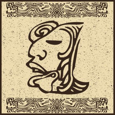 Aztek Hint eski kahverengi zemin yüzündeki