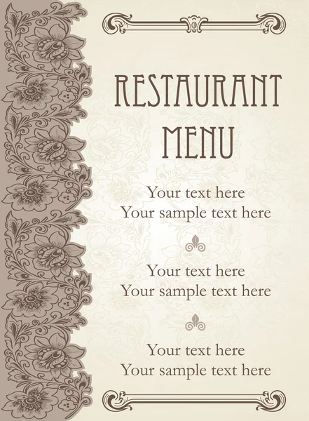 Vector. Design de menu restaurante — Vetor de Stock