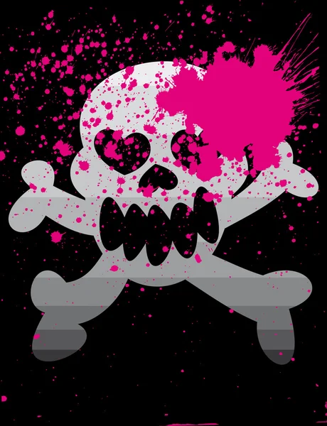 Crâne vectoriel sur fond de grunge — Image vectorielle