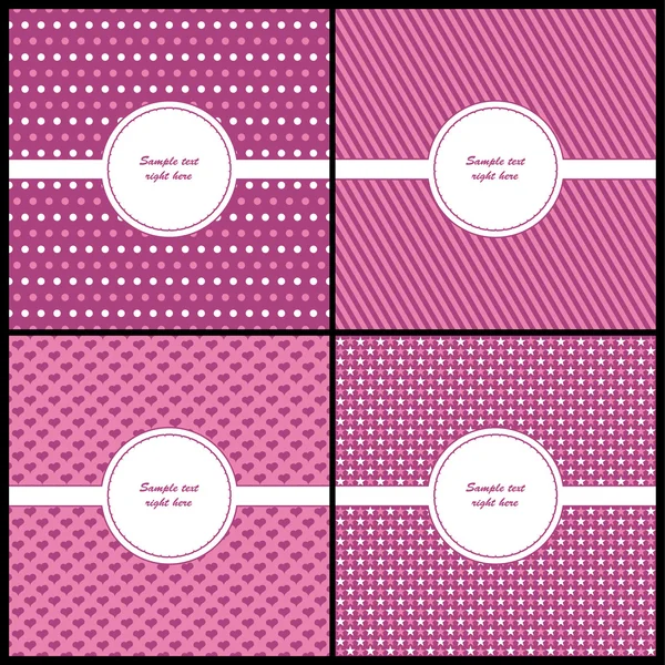 Plantilla de tarjeta rosa y beige — Archivo Imágenes Vectoriales