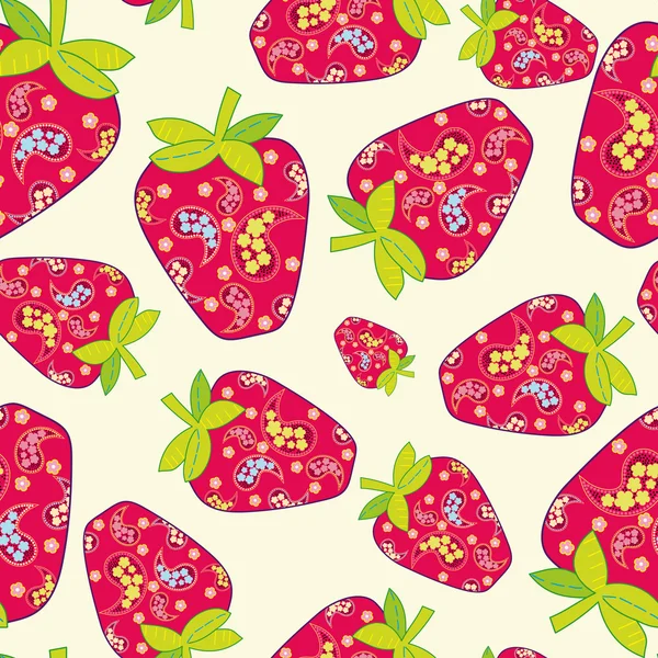 かわいいフルーツのシームレスな背景 — ストックベクタ