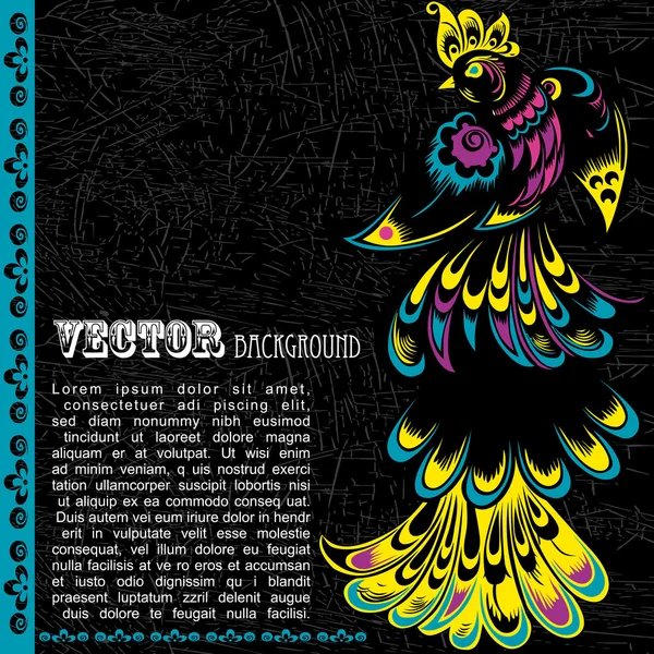 Retro grunge background with bird - vector — Stock Vector
