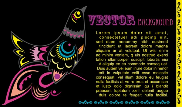 Retro Grunge Hintergrund mit Vogel - Vektor — Stockvektor