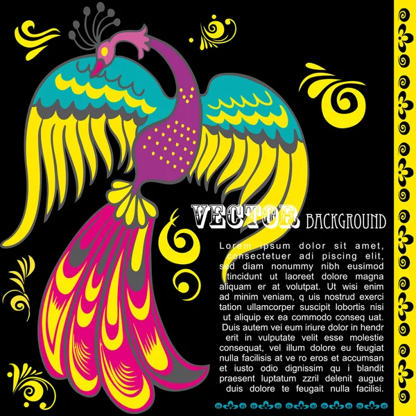 レトロなグランジ背景の鳥 - ベクトル — ストックベクタ
