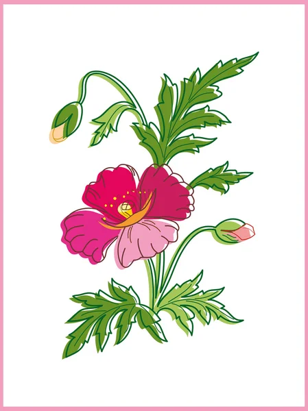 Tarjeta con hermosa flor — Vector de stock