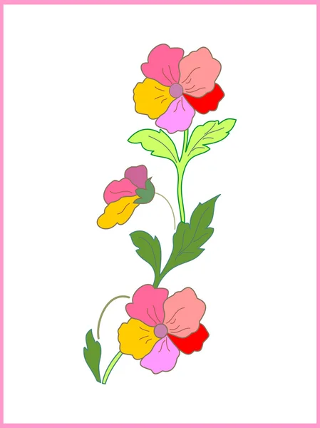 Cartão com bela flor — Vetor de Stock