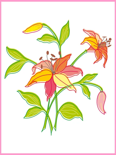 Güzel çiçek kartı — Stok Vektör