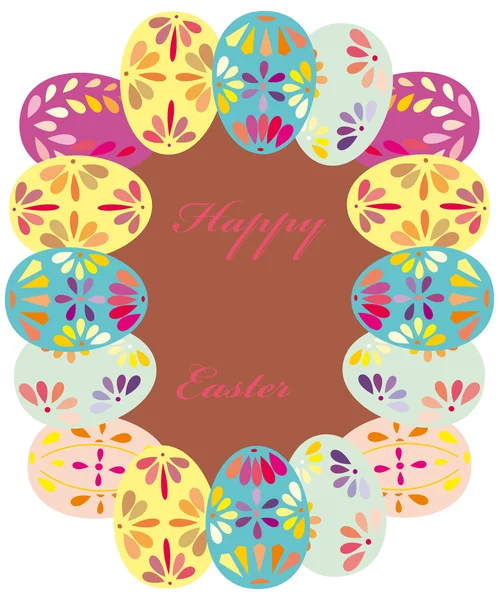 Modèle de printemps sans couture avec des œufs de Pâques floraux — Image vectorielle