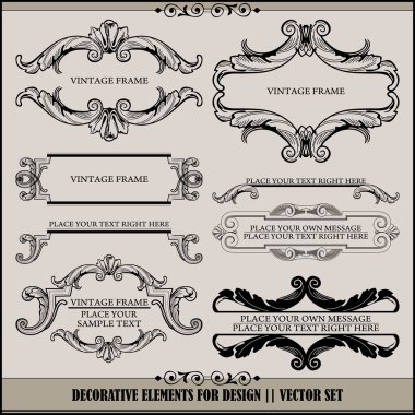 Vector set: calligraphic design elements and page decoration - lots of useful elements to embellish your layout clipart