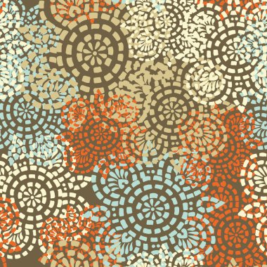 Flowers abstract seamless vector texture in gentle colors clipart