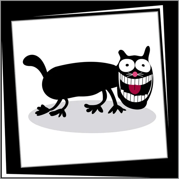 在白色背景上的疯狂、 微笑猫 — 图库矢量图片