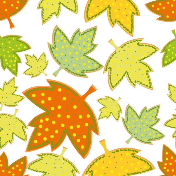 Färgglada löv - sömlösa mönster — Stock vektor