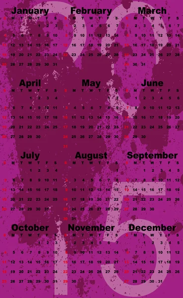 縦型のカレンダー 2012 年 1 月 — ストックベクタ
