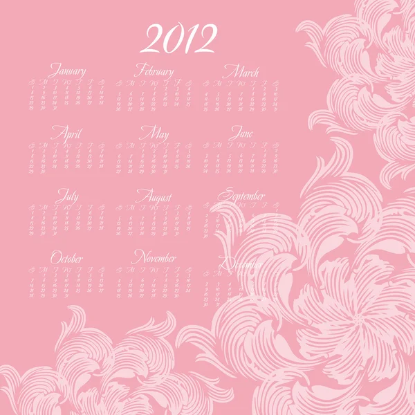 Вертикальний календар 2012 року січень — стоковий вектор