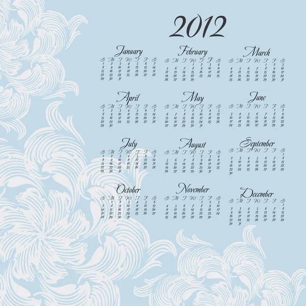 Verticale kalender 2012 jaar januari — Stockvector