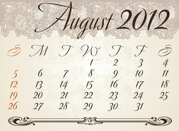 Вертикальний календар 2012 року січень — стоковий вектор