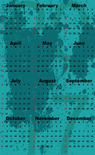 Set of 2012 - 2017 Calendar — Stock Vector