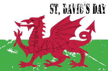 Wales flag. St David's Day clipart