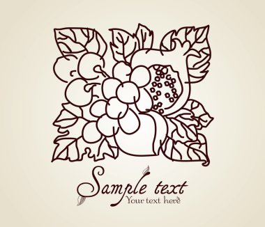 Vintage fruits clipart