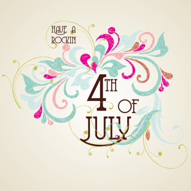 Four Vintage card-American Independence Day clipart