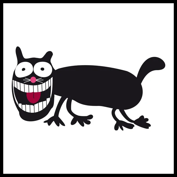Gato loco y sonriente sobre fondo blanco — Archivo Imágenes Vectoriales