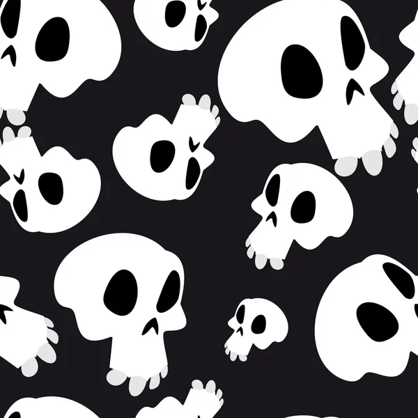 Crâne noir sans couture — Image vectorielle