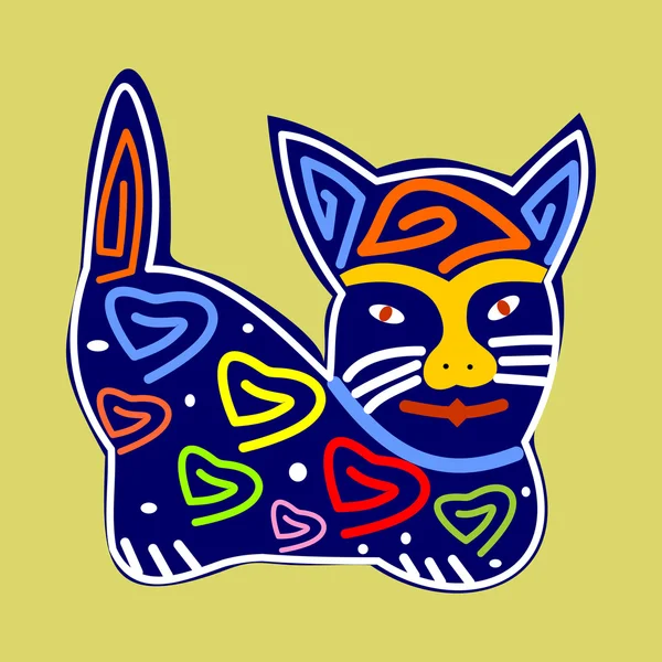 Décoratif beau chat — Image vectorielle