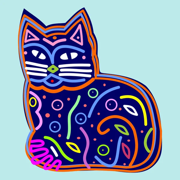 Dekoratif güzel kedi — Stok Vektör