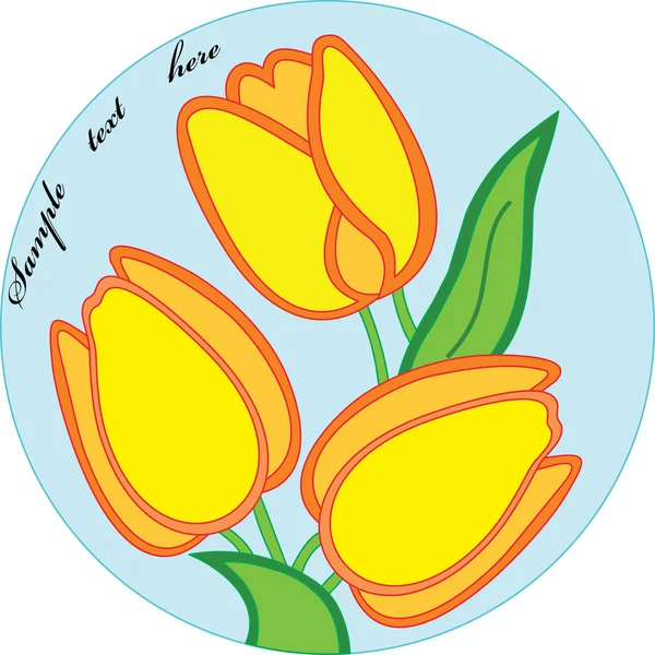 Bonito, tulipanes en círculo — Vector de stock