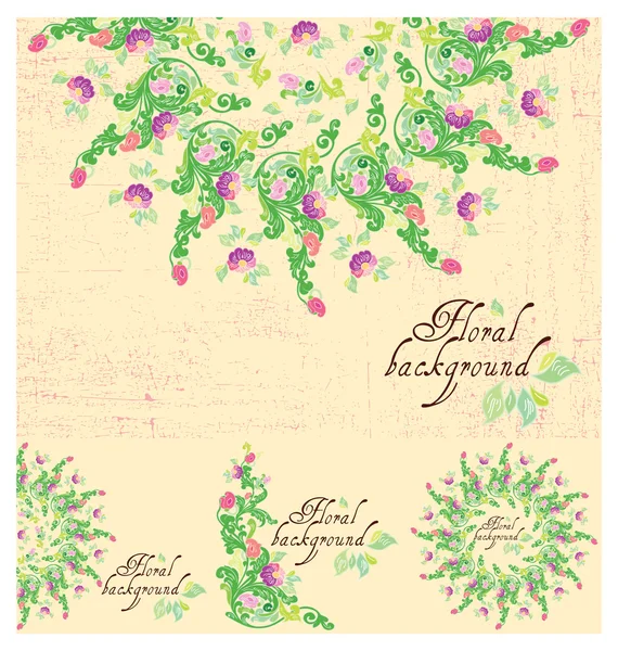 Floral bakgrund, gratulationskort — Stock vektor