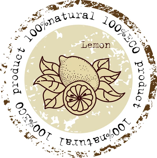 Grunge sello de goma con forma de frutas y la palabra natural escrita dentro del sello — Archivo Imágenes Vectoriales