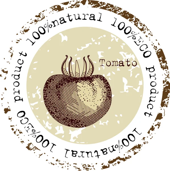 Timbro di gomma Grunge con forma di frutta e la parola naturale scritta all'interno del timbro — Vettoriale Stock