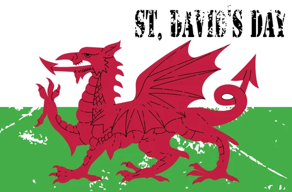 Bandeira de Gales. Dia de São Davi —  Vetores de Stock