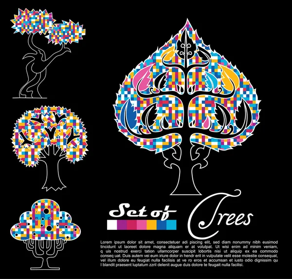 抽象的な木。ベクトル. — ストックベクタ