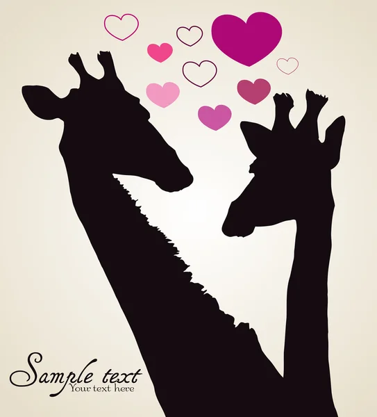 Giraffe in love with chat bubble — Stock Vector