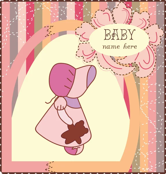 Cartão de convite da menina bebê —  Vetores de Stock