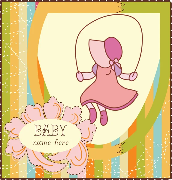 Bebek kız davetiye kartı — Stok Vektör