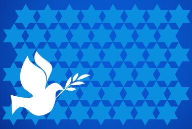 Peace pigeon on blue background clipart