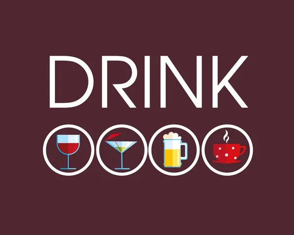 Drink icons with different beverage — Stock Vector