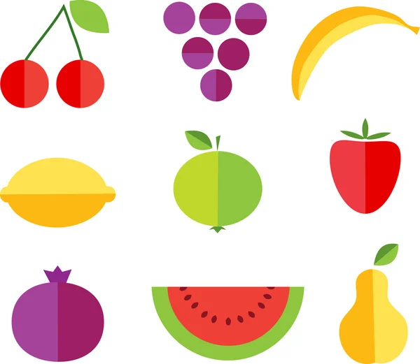 Gyümölcs formák gyümölcsöket sablont — Stock Vector