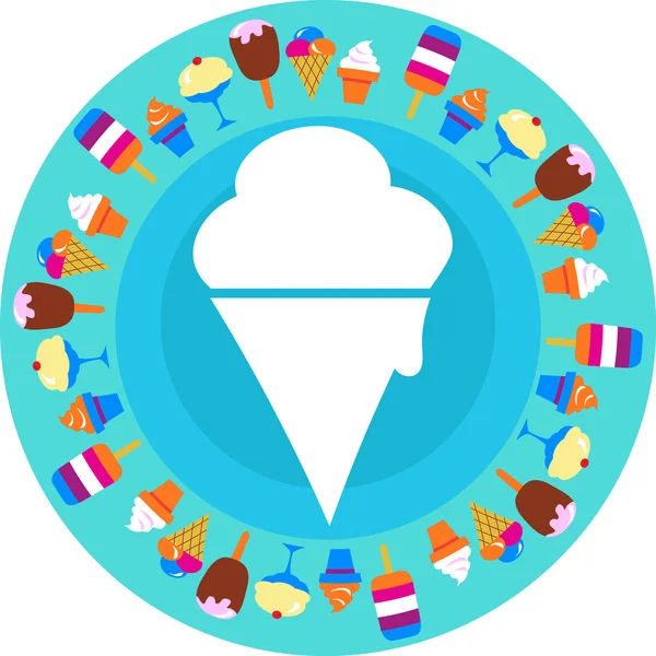 Icono de helado blanco — Vector de stock